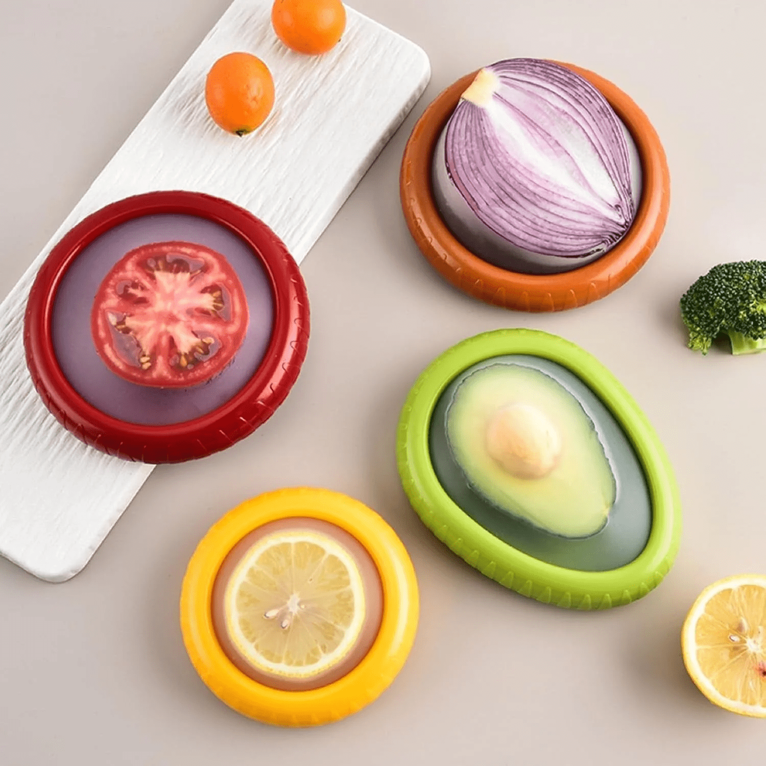 Upgraded Fruit Storage Containers for Fridge, Avocado Saver,4PCS Fruit and Vegetable Anti-Oxidation Storage Box, Reusable Refrigerator Storage Containers for Maintaining Freshness of Food