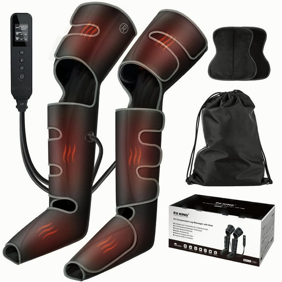 Upgraded Full Leg Massager with Heat, Air Compression Massager Machine for Foot Calf & Thigh Muscle Relaxation and Recovery, Helpful for Pain Relief , Swelling, Edema and RLS