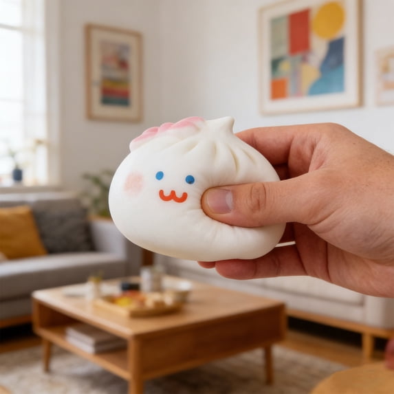 Upgraded Fun Dumpling Ball With Cute Features Dough Ball Stuffed Bun Sensory Balls Soft Decompression Dough For Adults Stress Relief W