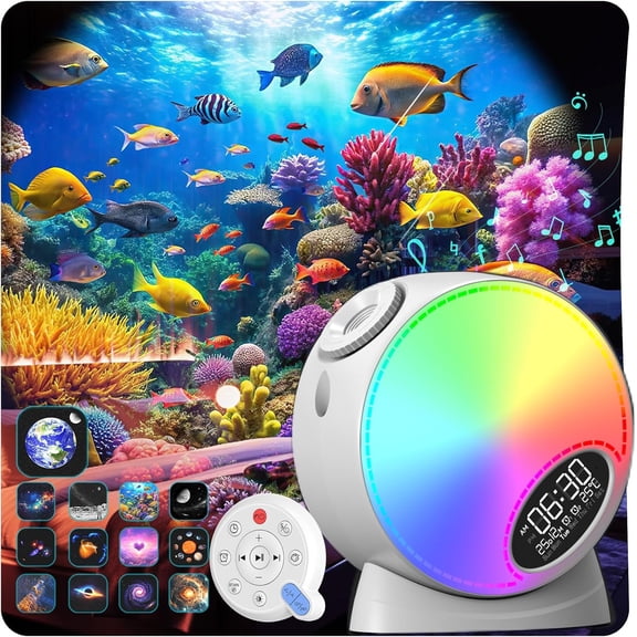 Upgraded Galaxy Projector for Bedroom, 13 in 1 Star Projector with Planetarium, Music Speaker and White Noise, Kids Night Light and Space Decor