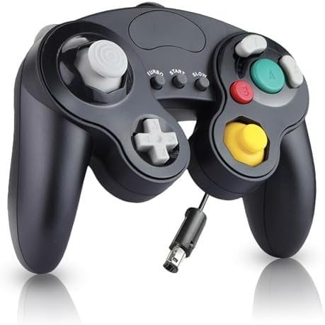 Upgraded GameCube Controller with TURBO Function, Classic Wired Controller for Wii/GameCube (Black)