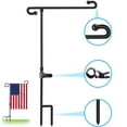 thumbnail image 1 of Upgraded Garden Flag Stand Kit, Heavy-Duty Metal Powder-Coated Pole with Spring Clip, No Stopper Needed, Weather-Resistant for All Seasons, Flag Not Included, 1 of 7