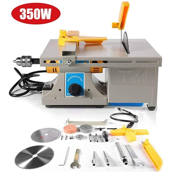 Upgraded Gem Jewelry Polishing Grinding Machine, Mini Table Saw Rock Lapidary Polisher Bench Buffer Machine, DIY Lathe Machine 800-10000r/min with Flexible Shaft for Home Woodworking Carving Hobbies