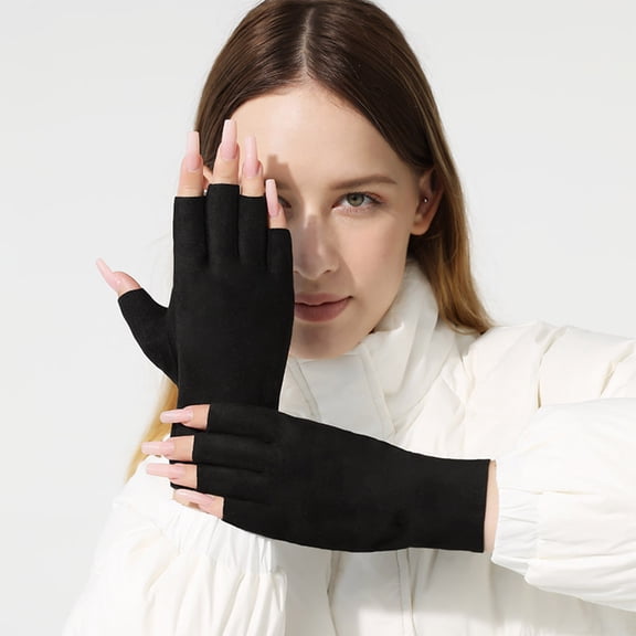 Upgraded German Velvet Gloves For Women Winter Outdoor Warm Cold Protection Half Finger Touched Screen Half Finger Gloves Modify Hand Shape F