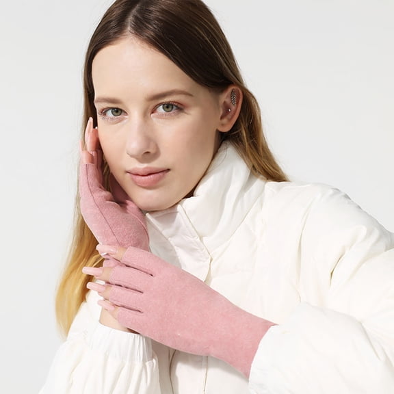 Upgraded German Velvet Gloves For Women Winter Outdoor Warm Cold Protection Half Finger Touched Screen Half Finger Gloves Modify Hand Shape H