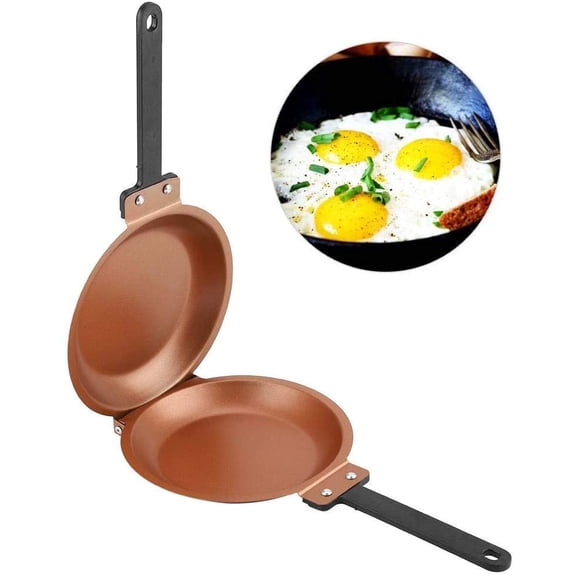 Upgraded Gold Double Sided Pan, Water-Based Non-Stick Coating Flip Frying Pan for Home Kitchen, Hotel and Restaurant, Pancake Maker, Omelette Maker, Featuring Gas Or Electric Stove Cooking