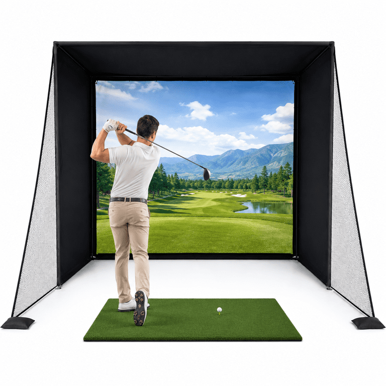RXFSP Golf Simulator Enclosure Kit w/ HD Impact Screen - Tool-Free