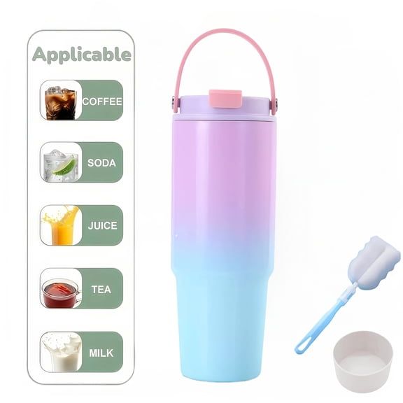Upgraded Gradient 304 Stainless Steel Insulated Water Bottle Large Capacity Portable Sports Cup for Camping Office Gym Holiday Gift