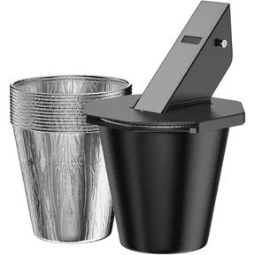 FEHNAG Upgraded Grease Bucket with Lid & 12PCS Liners, Grease Catcher for Smoker Drip Bucket, Compatible with Traeger, Pit Boss, Z Grills, Recteq and More - Grease Bucket for Pellet Grill