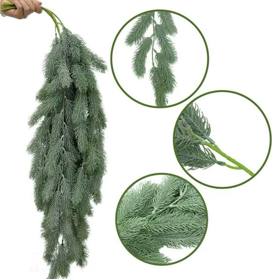 Upgraded HEROOY 40 Inch Christmas Vines Decoration - Christmas Garland - Simulated Pines Needle Vines - Holiday Indoor And Outdoor Decoration Simulated Green Plants R