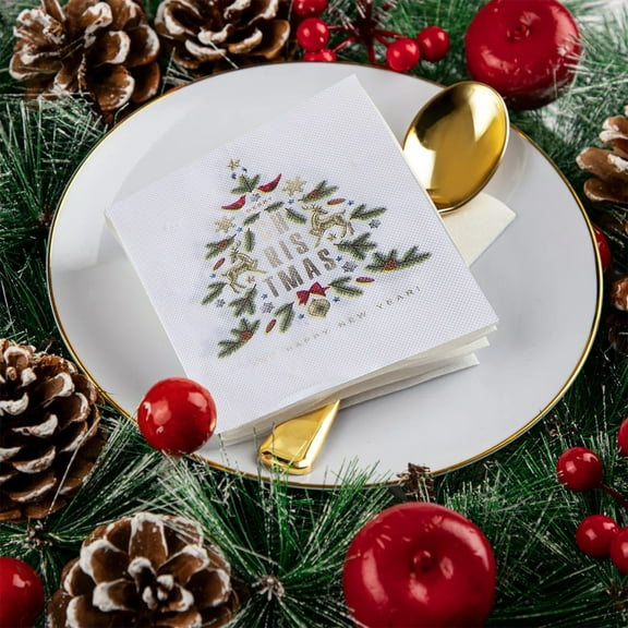 Upgraded HEROOY Christmas Colored Printed Napkins Party Napkins Party Ambiance Napkins Disposable Napkins1 Pack Of 20 Sheets G