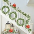 thumbnail image 1 of Upgraded HEROOY Christmas Rattan Floral Garland Soft Silicone Foliage Holiday Decoration For Mantel Doorway And Staircase Indoor Outdoor Christmas Decor W, 1 of 6
