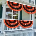 thumbnail image 1 of Upgraded Halloween Pleated Fan Flag Bunting Banner Halloween Decorations Party Supplies Wall Decor Holiday Hanging Backdrop Polyester for House Garden Fence Door Support Porch Balcony 17"x35" E, 1 of 6