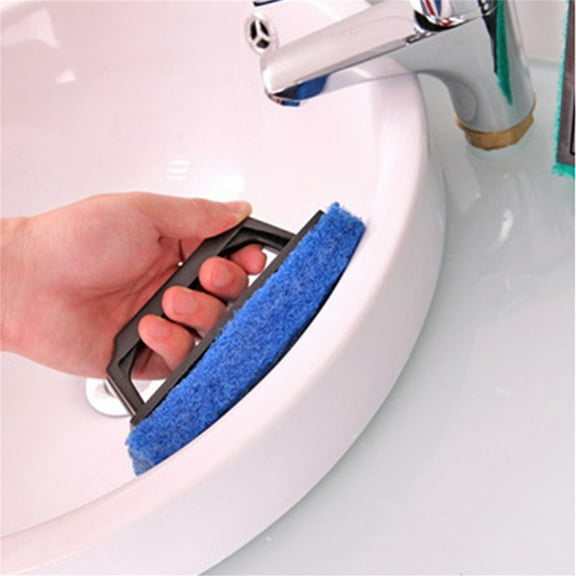 Upgraded Hand-Held Pool Scrub Brush, Bathroom Scouring Pad, Non-Scratch Bathtub Scrubber with Handle, Cleaning Sponge for Shower Tile, Bathtube Sink Spas Tubs & Swimming Pool Step A