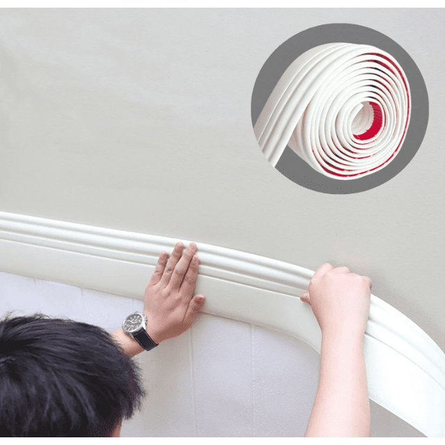 Upgraded Hardened Baseboard Trim Peel and Stick SelfAdhesive Design