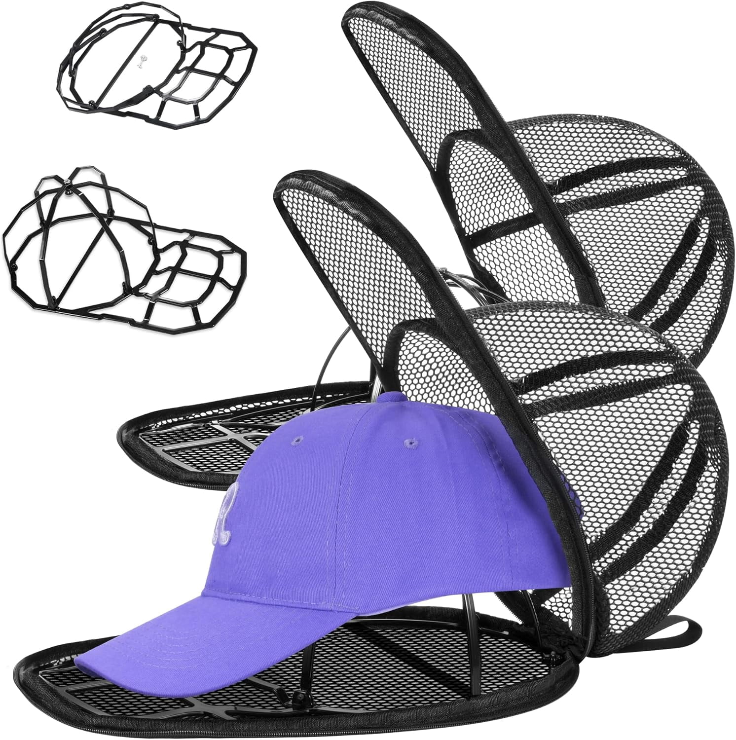 Cap Cage Upgraded Hat Washer Cage 2 Pack - Baseball Cap Cleaner, Foldable Frame ...