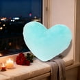 thumbnail image 1 of Upgraded Heart Pillow Faux Rabbit Fur Heart Pillow Blue Valentine's Day Gifts, 1 of 6
