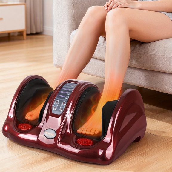 Upgraded Heating Model Foot Spa, Hot Compress Foot Massager with Deep Kneading & Acupressure Massage for Calves, Legs, Ankles, Adjustable Intensity Levels, Multifunctional Relaxation Device