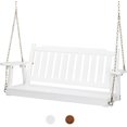 Upgraded Heavy Duty 880 LBS 4 FT Patio Wooden Porch Swing Solid Fir