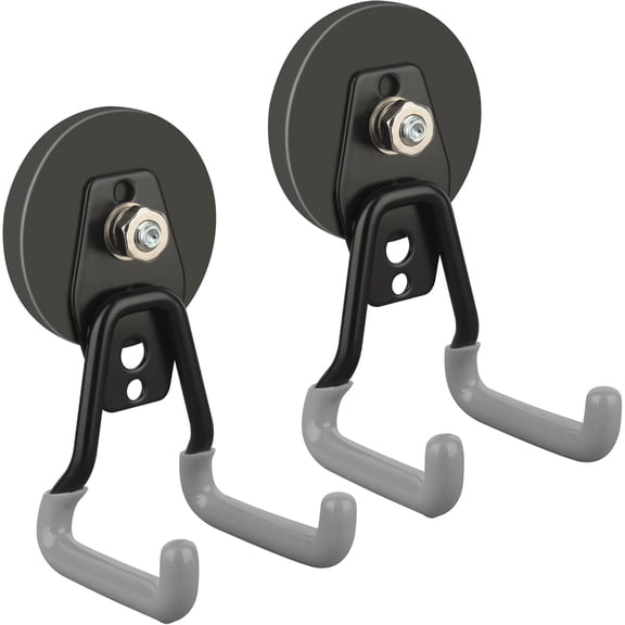 Upgraded Heavy Duty Hooks, Large Hooks for Power Drill,Garden Tools, Hose,Pegboard,Garage,Workshop,2 Pack Storage Hooks for Indoor Outdoor (Gray)