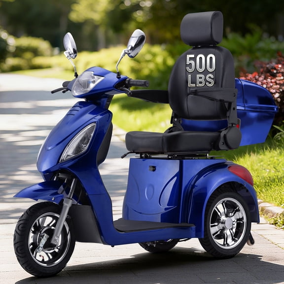 Upgraded Heavy Duty Mobility Scooter for Adults & Seniors - 500 lb Capacity,31-Mile Range,800W Motor for Travel & Outdoors by Arshin,Folds for Storage(Blue)