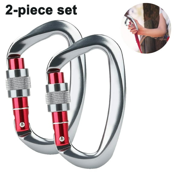 Upgraded Heavy Duty Screwgate Locking Climbing Carabiner Clip, Large Aluminum D Ring Hook for Camping, Mountaineer, Hammock, Outdoor Equipment & Large Animal Leash