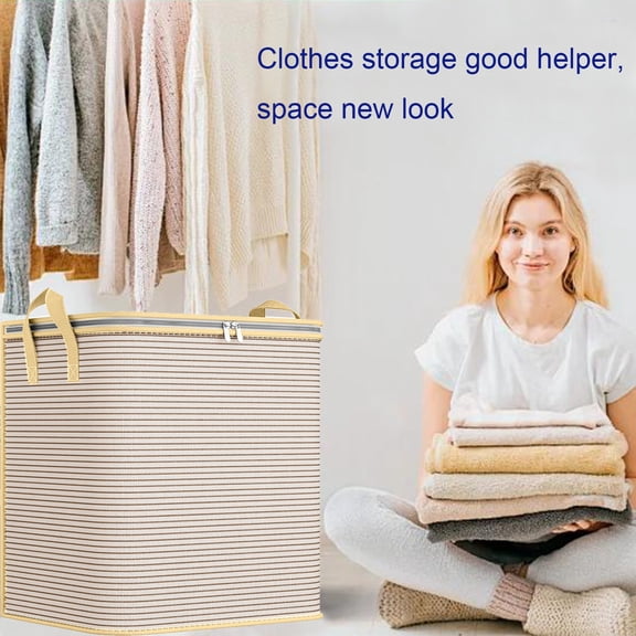Upgraded Heavy Duty Storage With Reinforced Handles Extra Large Storage Bags For Clothes Tote Bag Thickened Double Zipper For Space Saving Travel V