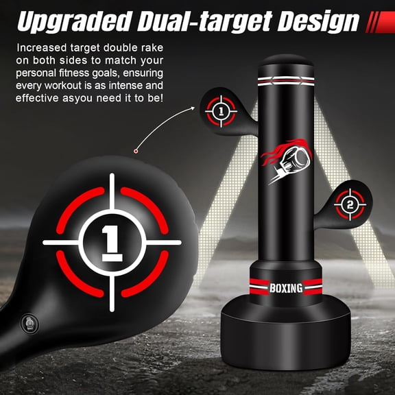 Upgraded Heavy Freestanding Punching Bag for Adults Teens, 70" Standing Punching Bag Kicking Bag Heavy Bag, Women Men Kickboxing Bags for Training MMA Fitness Home Gym