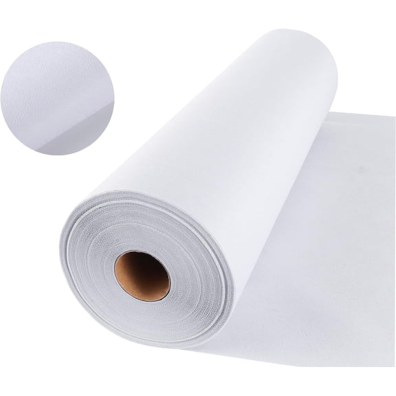 Upgraded Heavy Weight White Iron- Non-Woven Fusible Interfacing 11.8" x 30.6 Yards Non-Woven Interfacing Iron  Polyester Single-Sided Interfacing for Crafts Supplies(Heavy Weight)