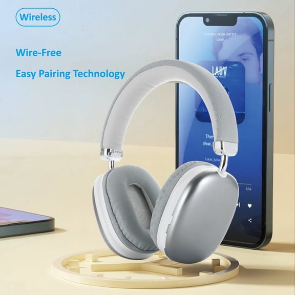 Upgraded High-Quality Wireless Headphones, Lightweight Foldable Earphones with Built-In Microphone, Compatible with 3.5Mm Audio Cable, Travel Work Stereo Laptop Phone, Ios Wireless Gaming Headset