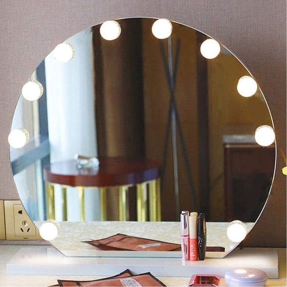 Upgraded Hollywood Style Vanity Mirror Lights Kit, 10 Dimmable LED Bulbs with 3 Color Modes for Makeup Vanity Table & Bathroom Mirror