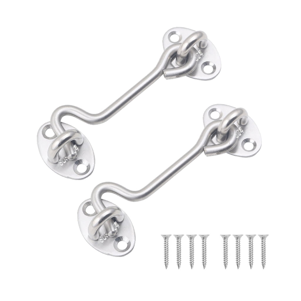 Upgraded Hook & Eye Latches Reliable Stainless Steel Door Window