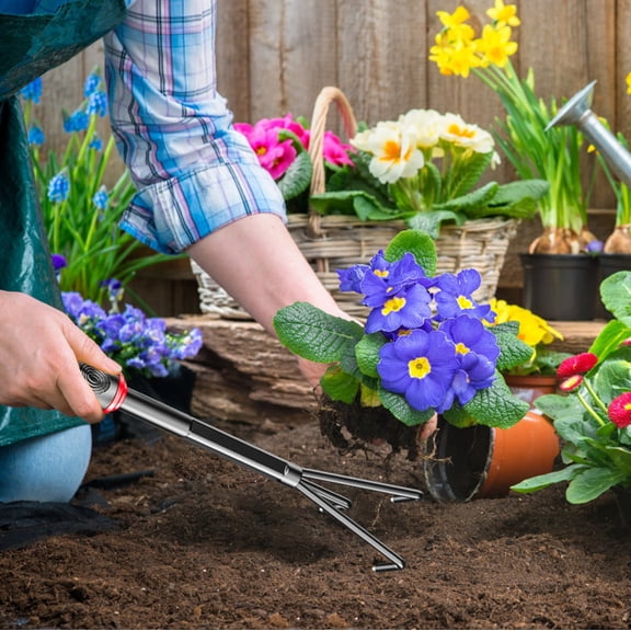 Upgraded Horticultural Three Tine Hand Rake Quenched Steel Household Flower Planting Tools Vegetable And Flower Cultivation Flower Potted Flower Arrangemen P