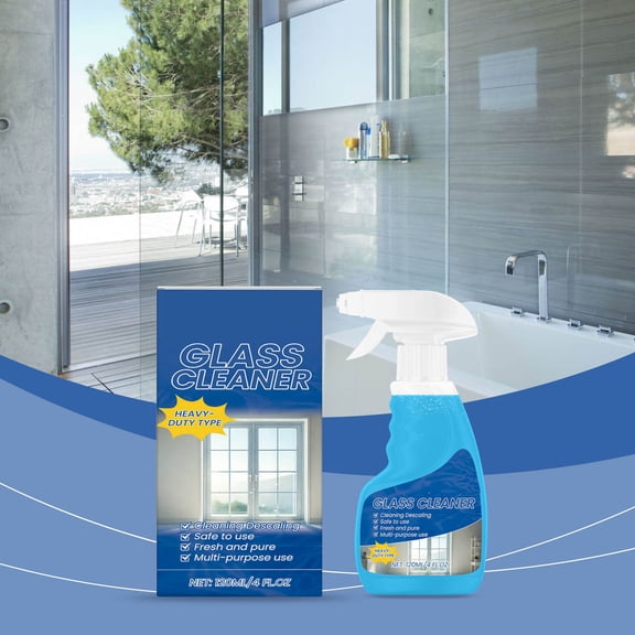 Upgraded Household Glass Cleaner Powerful Cleaning Degreasing Stain Removing Glass Cleaning Spray 120ml B