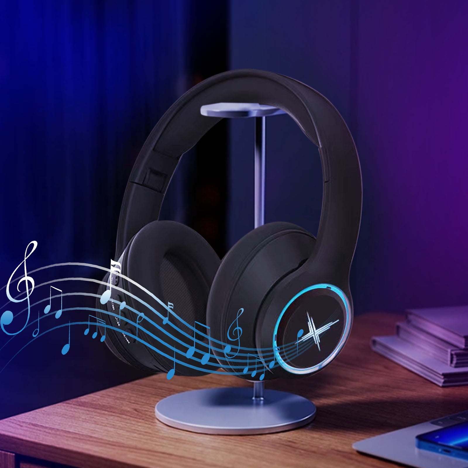 Upgraded Hybrid Active Noise Cancelling Headphones with Transparent Modes,70H Playtime Bluetooth Headphones Wireless Bluetooth with Mic, Deep Bass,3.5MM Cable,Soft-Earpads,Fast Charging - Black