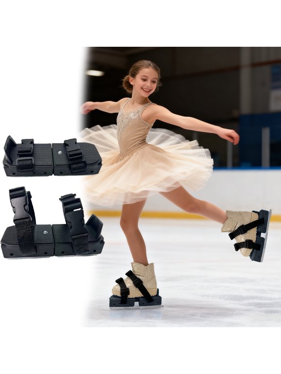 Upgraded Ice Skates, Kids Adjustable 2-in-1 Double & Single Convertible Blade Skates with Hook and Loop Fastener Straps for Winter Toddler Training Shoes Beginner