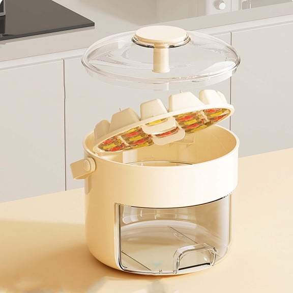 Upgraded Ice Storage Box with Press Tray, Double Layer Portable Ice Cube Container, Large Capacity Ice Maker and Storage Bin for Household Freezer