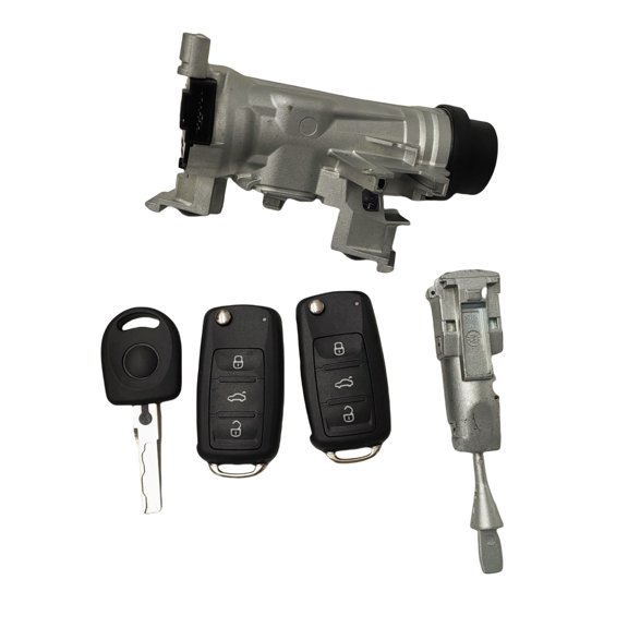 Upgraded Ignition Switch Door Lock Cylinder with Remote Key Compatible with VW Jetta 2006-2018