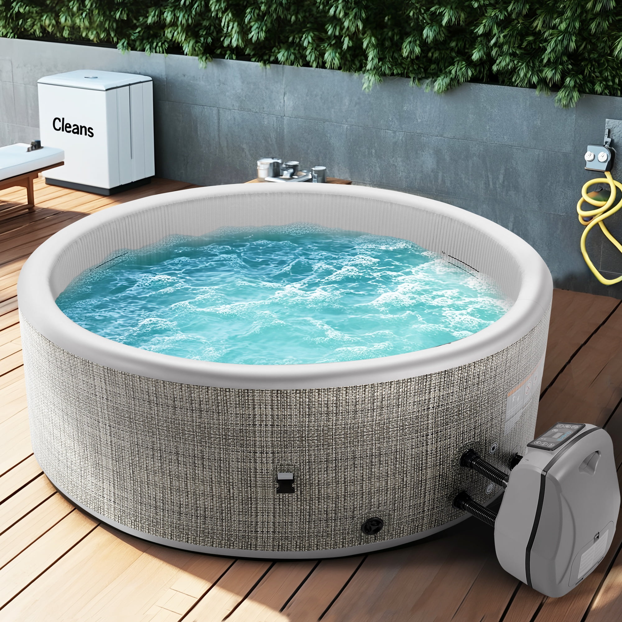Walmart discounts of Seizeen 6-Person Inflatable Hot Tub, Portable Spa with 130 Jets, 240gal