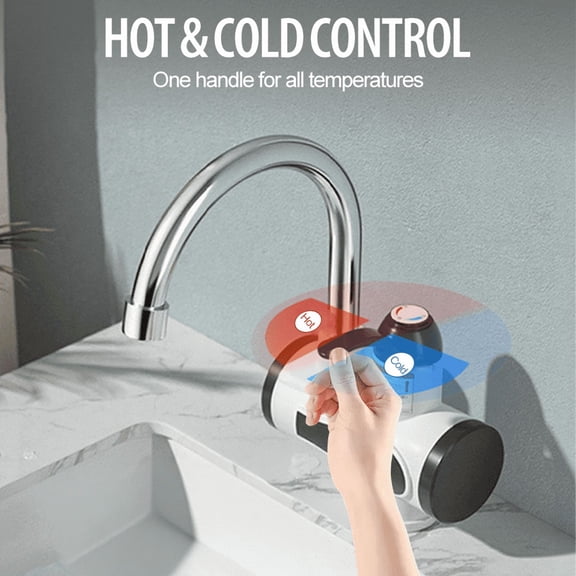 Upgraded Instant Heating Faucet 3-Second Fast Heating Tap For Kitchen Bathroom Hot Cold Water Use With Digital Display W