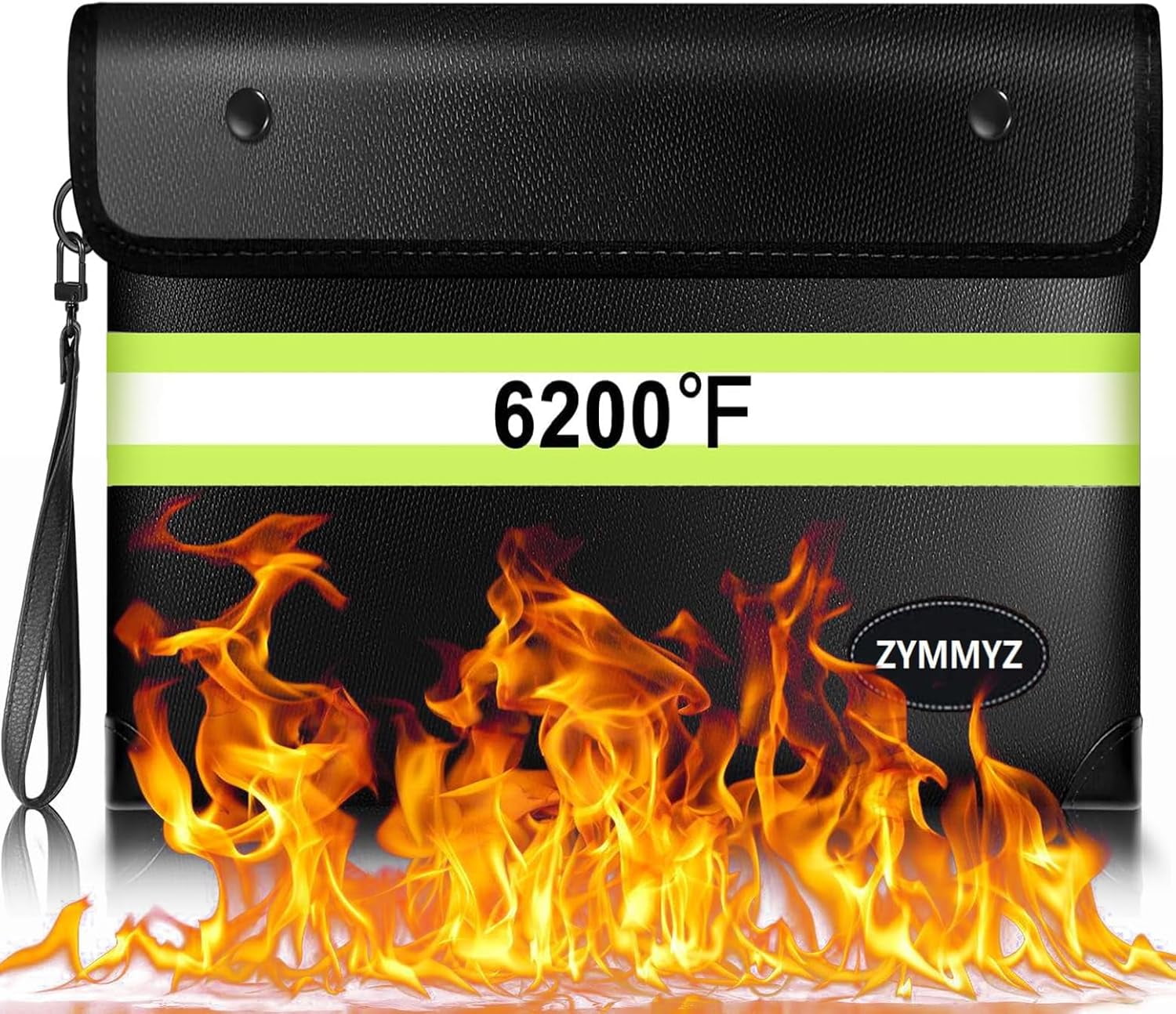 Wilmuz Fireproof Document Bag - 5200°F Heat Resistant Money Pouch For Cash, Jewelry & Valuables With Waterproof Protection (11x7.7 Inch)
