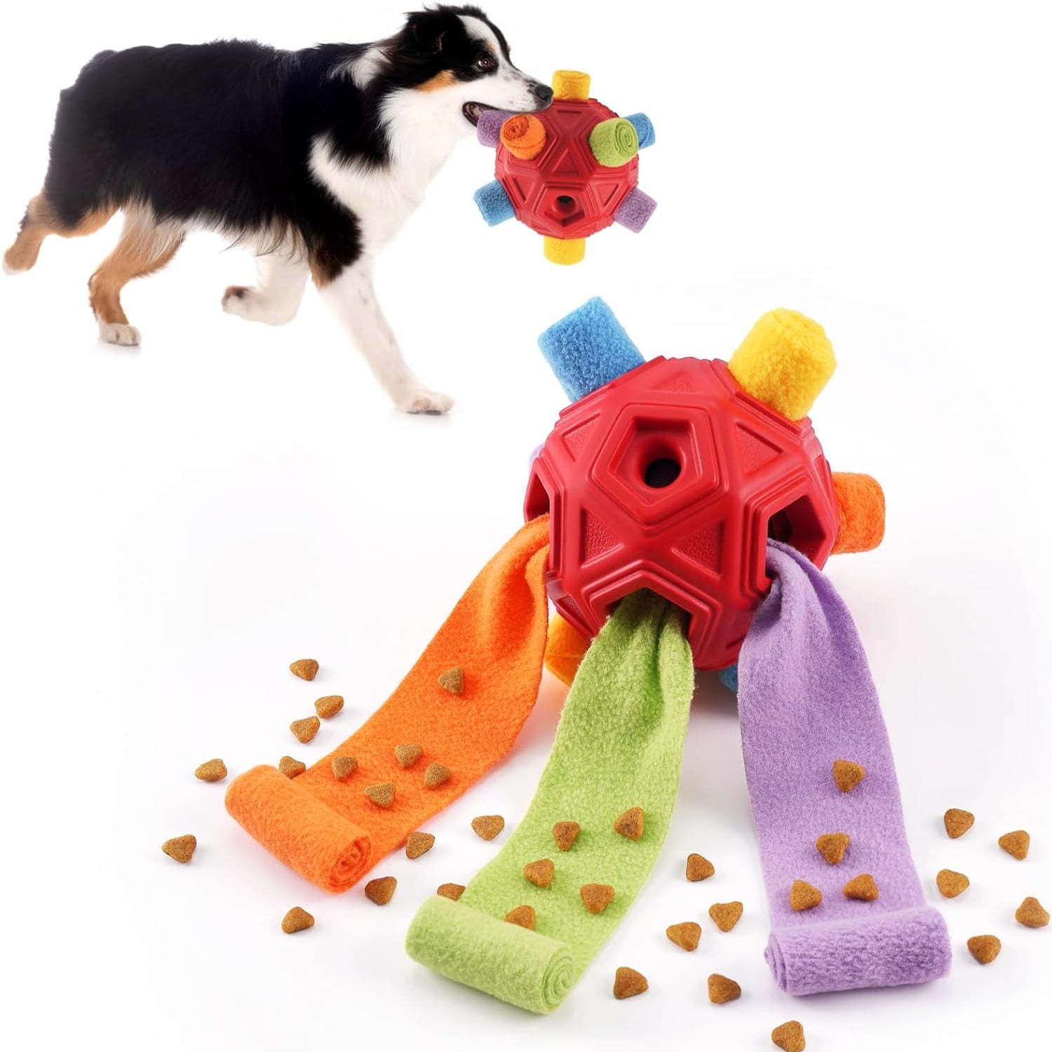 Upgraded Interactive Deep Blue Snuffle Ball Durable Chew Toy for
