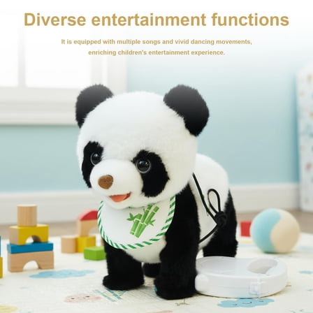 Upgraded Interactive Robotic Pandas With Touch Sensor Voice Mimic Realistic Licking Motion Sounds Includes Leash Remote Lifelike Toy For Kids