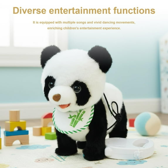 Upgraded Interactive Robotic Pandas With Touch Sensor Voice Mimic Realistic Licking Motion Sounds Includes Leash Remote Lifelike Toy For Kids