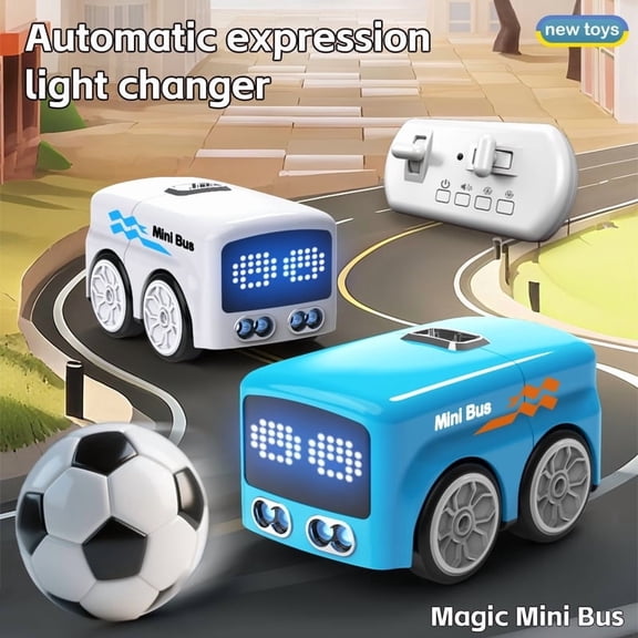 Upgraded Interactive Smart Minibus Intelligent Remote Control Induction Car Mini Desktop Gesture Following Small Bus Induction Obstacle Avoidance Remote Control Toy Car K