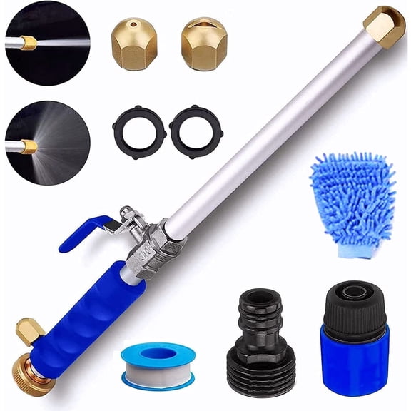 Upgraded Jet Nozzle Power Washer for Garden Hose Power Washer Wand Hydro Jet High Pressure Washer Tools with 2 Different Nozzles and Hose Quick Connectors