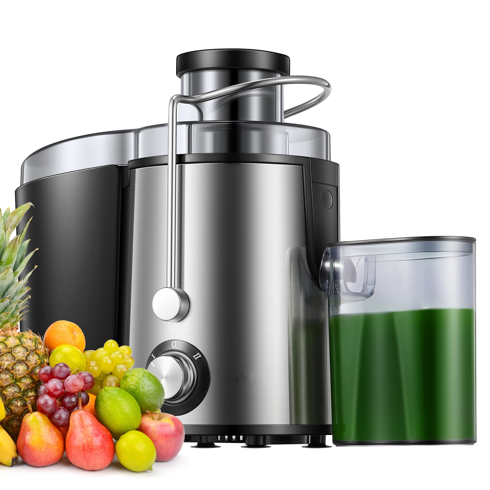 Compact top juice extractor