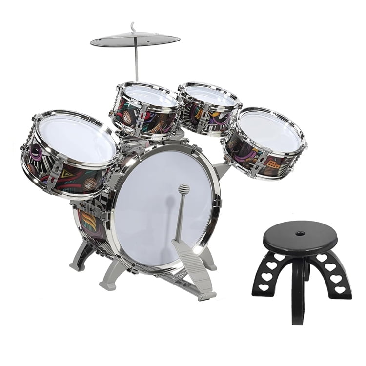 Upgraded Kids Drum Set with Light-Up Stars – Toddler Drum Kit for