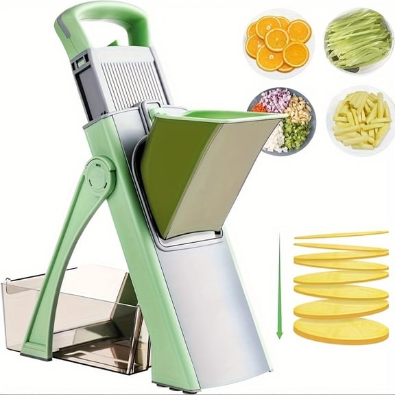 Upgraded Kitchen Safety Mandoline Slicer, Larger Vegetable Food Chopper, Adjustable Potato Slicing Thickness, Mandoline Julienne + Dicer, Multi-Function Kitchen Cutter
