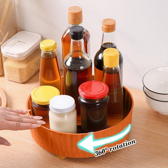 Upgraded Kitchen Storage Box Multi Function Rotating Spices Boxes Storage Tray Cosmetics Storage Countertop Classification Storage Rack R